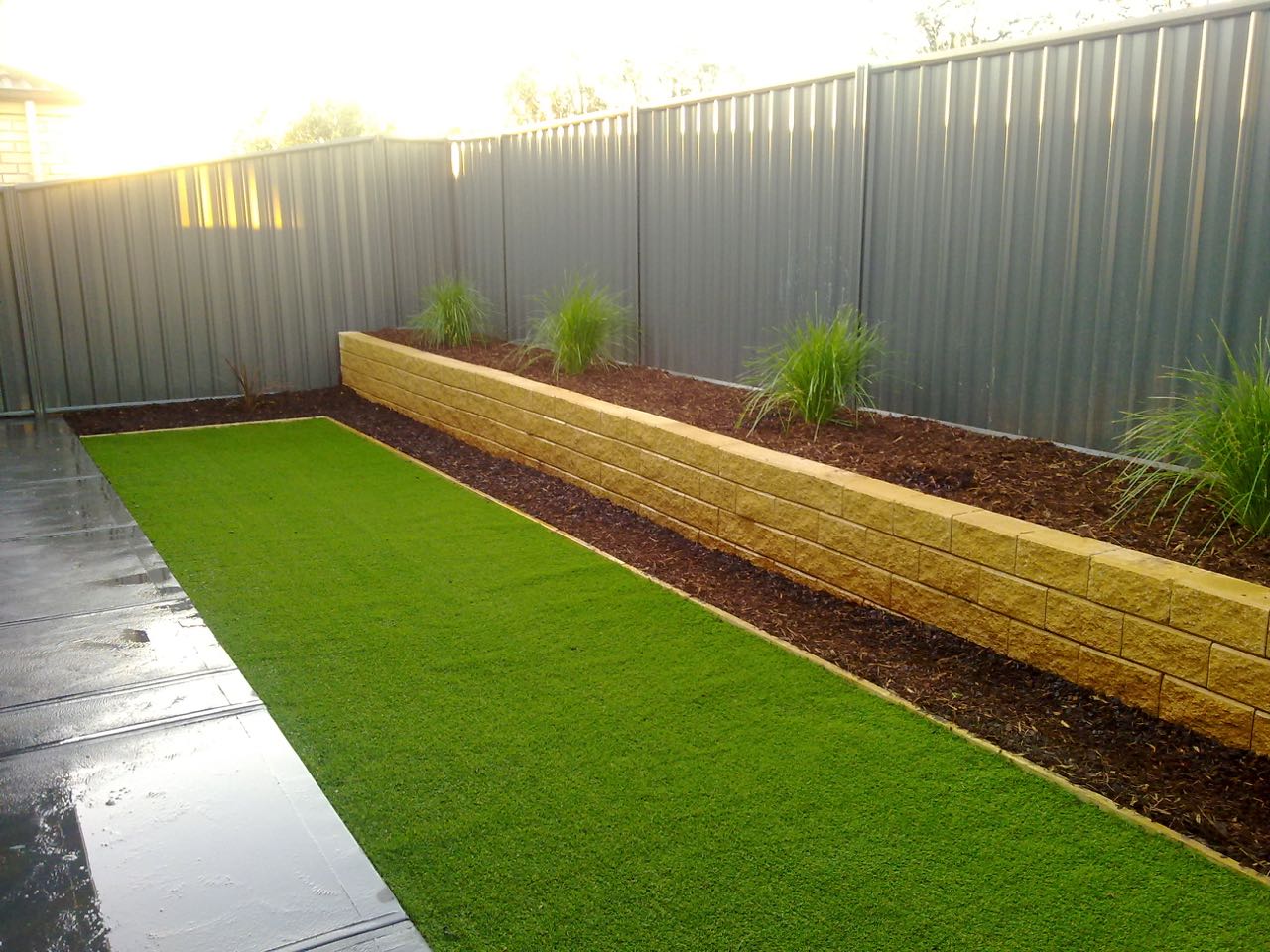 Andrews Farm - Retaining Wall With Garden Bed For Plants