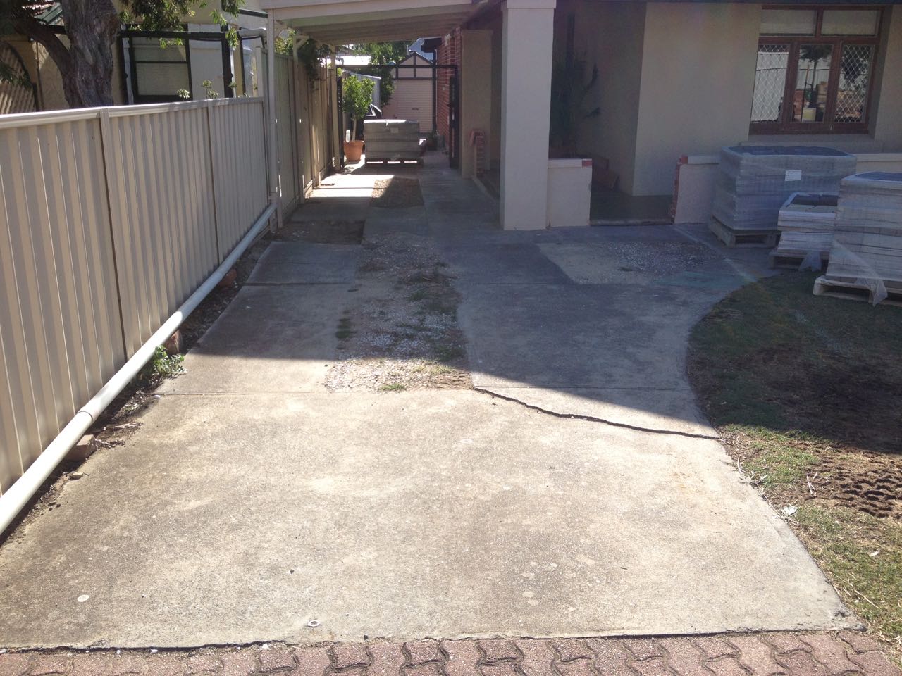Glenelg - Laying Down Concrete Driveway At Entrance