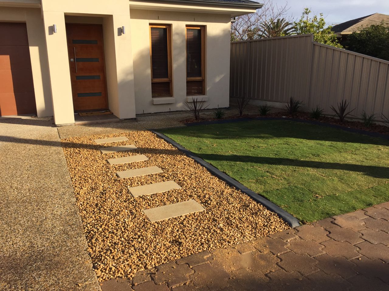 North Gate - Concrete Tiled Pathway Adding To Front Lawn's Charm