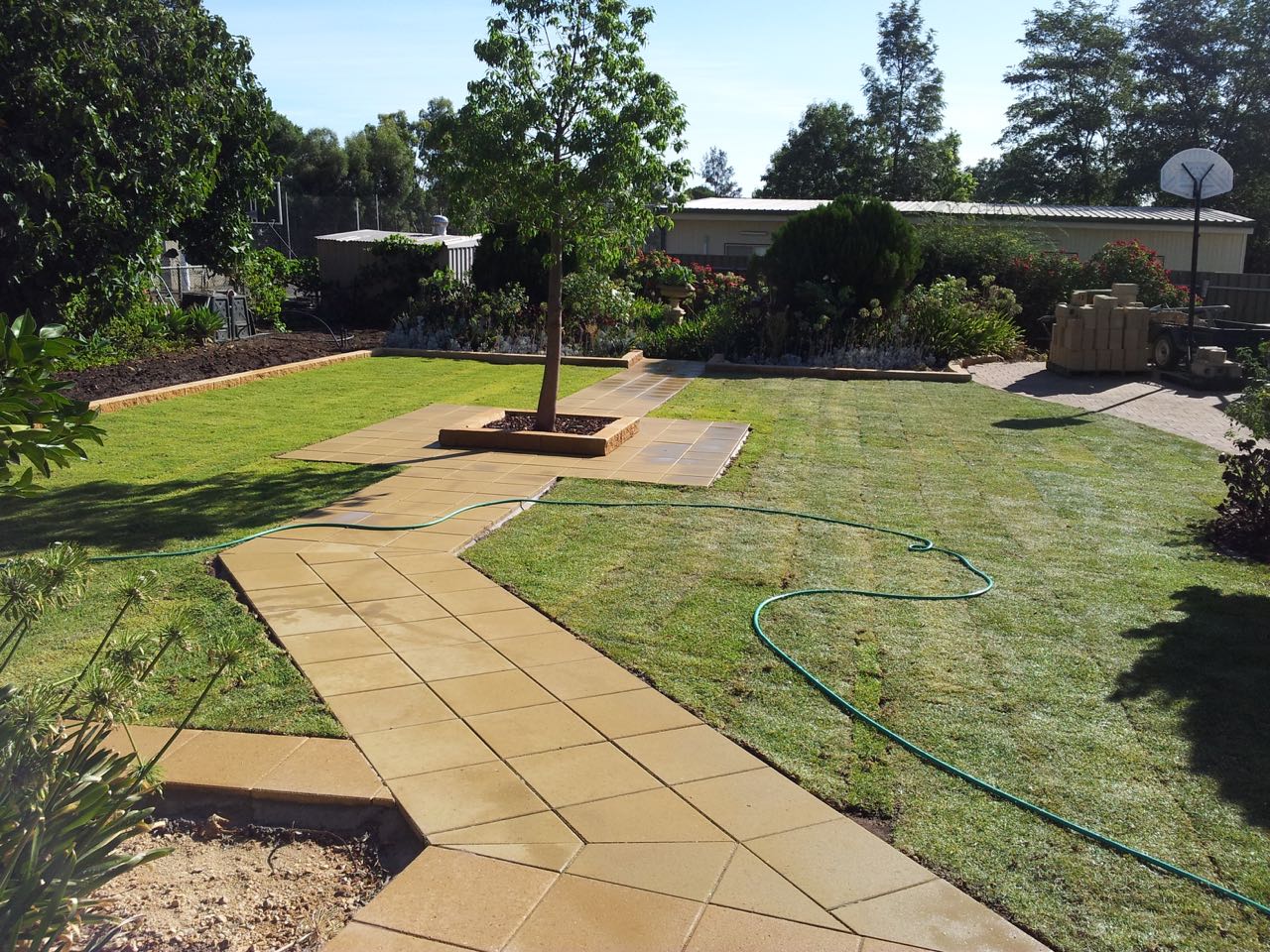 Gawler East - Paved Pathway In Lush Green Lawn